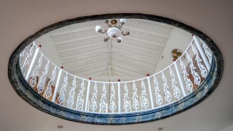 Through the upper floor wallpaper