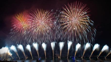 Fireworks on Display in Annecy wallpaper