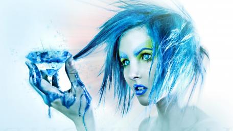 Blue girl wallpaper