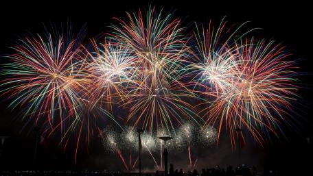Colorful Fireworks in France wallpaper