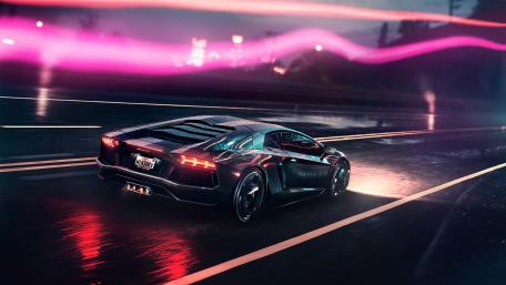 Black Lamborghini Aventador wallpaper