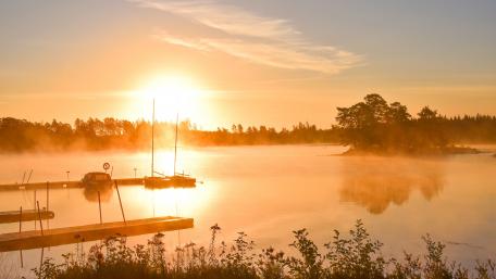 Islet on a lake wallpaper