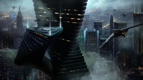 Sci-fi megapolis wallpaper