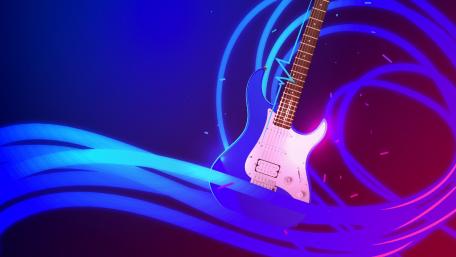 Electrifying Neon Guitar Art wallpaper