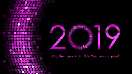 Retro neon 2019 New Year wallpaper