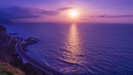 Purplish seascape wallpaper