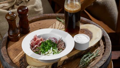Ingredients in a wooden barrel wallpaper