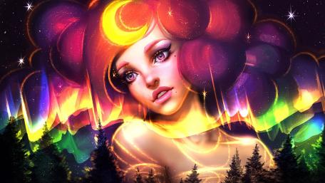 Ethereal Radiance in Neon Dreamscape wallpaper