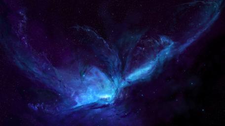 Blue space wallpaper