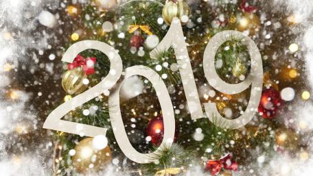2019 New Year Snowing wallpaper