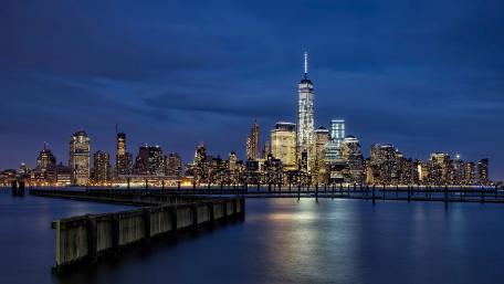 Lower Manhattan at night wallpaper
