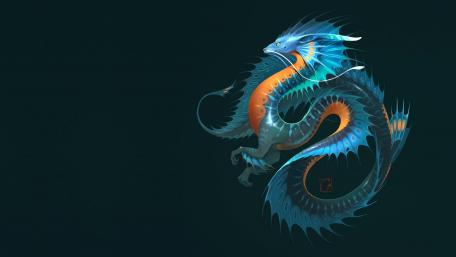 Mystical Azure Serpent wallpaper