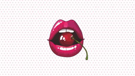 Cherry lips wallpaper