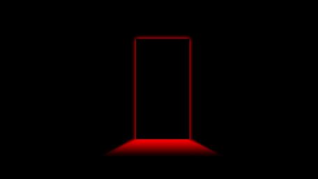 Mysterious Red-Lit Portal in Darkness wallpaper