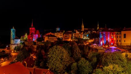 Colorful lights of Bautzen (Germany) wallpaper