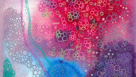 Vibrant Abstract Circles in Pink and Purple Shades wallpaper