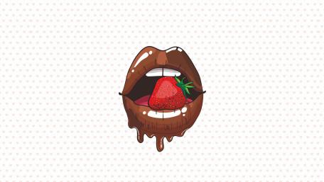Sweet Temptation of Strawberry Chocolate Kiss wallpaper