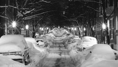 Street after blizzard wallpaper