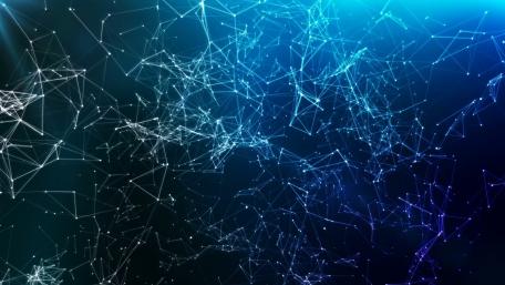 Electric Blue Network Symphony wallpaper