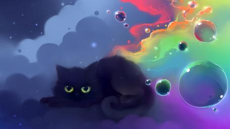Cosmic Feline Whimsy wallpaper