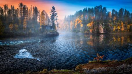 Serenity of Autumn Reflections in Wilderness wallpaper
