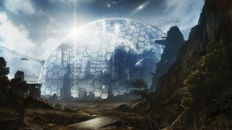 City under the dome - Fantasy art wallpaper