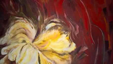 Bold Floral Expression on Vibrant Canvas wallpaper