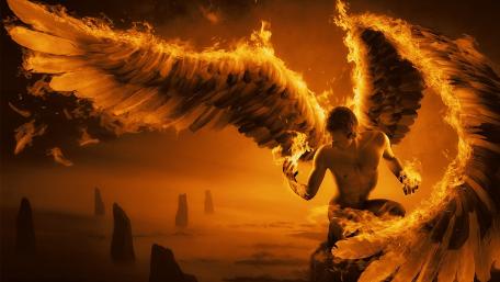 Guy with the fire wings wallpaper