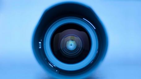 Focused Depth of a Camera Lens in Blue Hue wallpaper