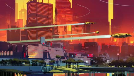 Futuristic city illustration wallpaper