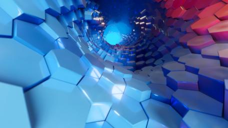 Hexagon tunnel wallpaper