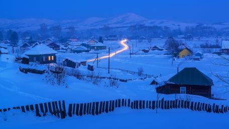 Siberian village wallpaper
