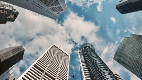 Looking Up at Singapore's Skyscrapers wallpaper