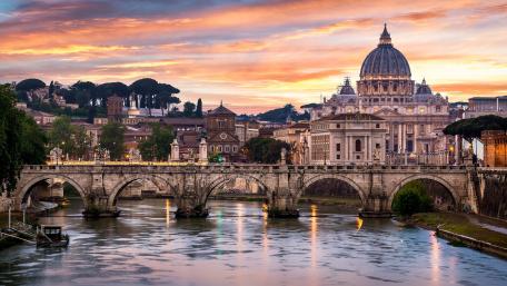 Bridge of Angels and St. Peter's Basilica wallpaper