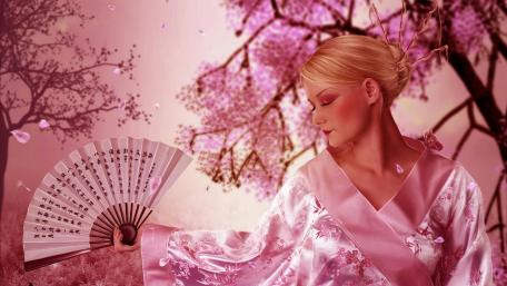 Blonde Geisha wallpaper