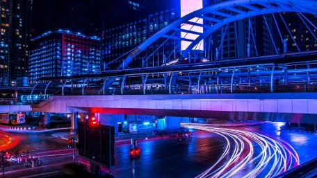 Blue cityscape wallpaper