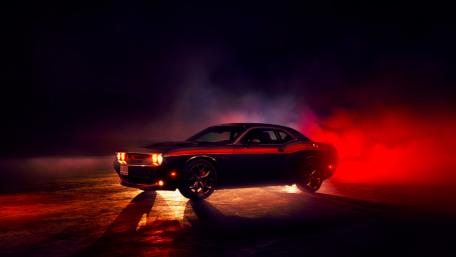 Vintage Dodge Challenger in Smoky Night Glow wallpaper