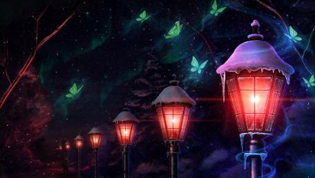 Night butterflies wallpaper