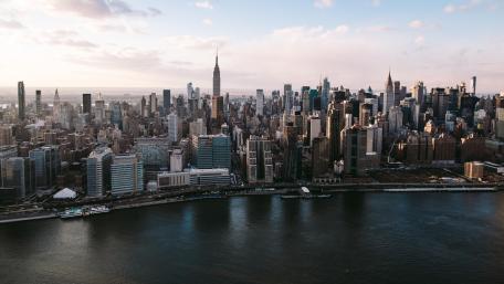 Manhattan Skyline from the Sky wallpaper