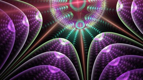 Glowing fractal art wallpaper