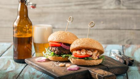 Hamburger with shrimp wallpaper