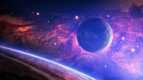 Purple space wallpaper