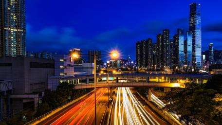 Vibrant City Lights at Night wallpaper