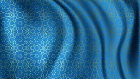 Blue silk with golden pattern wallpaper
