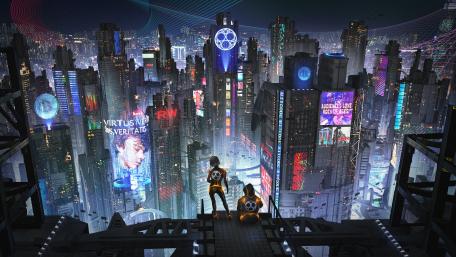 Crypto city wallpaper