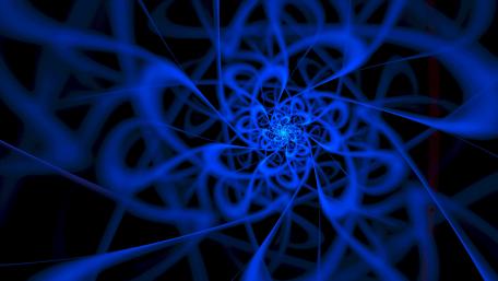 Hypnotic Blue Fractal Design in Motion wallpaper