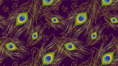 Vibrant Peacock Feather Pattern Design wallpaper