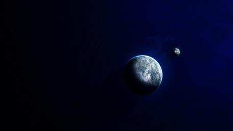 Crescent moon and earth wallpaper