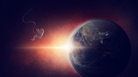Astronaut and the Earth wallpaper