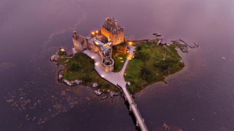 Eilean Donan Castle aerial photography wallpaper